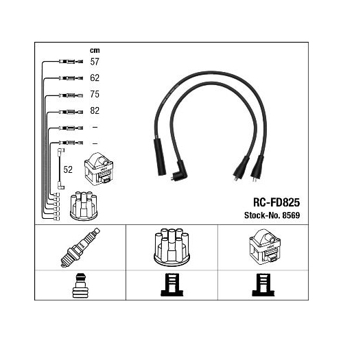 Zündleitungssatz Ngk 8569 für Für Fahrzeuge Mit Zündverteiler