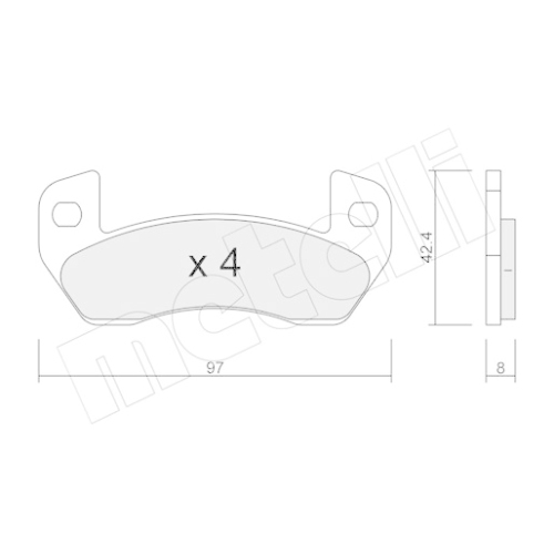 Bremsbelagsatz Scheibenbremse Metelli 22-0925-0 für Ligier Hinterachse