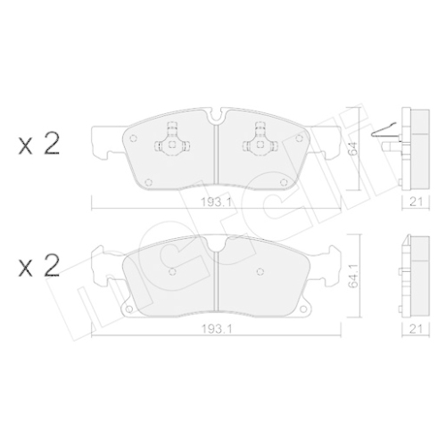 Bremsbelagsatz Scheibenbremse Metelli 22-0927-4 für Mercedes Benz Mercedes Benz