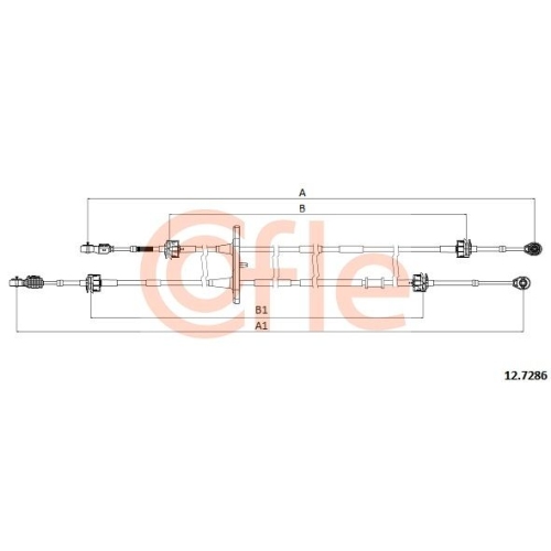 Seilzug Schaltgetriebe Cofle 12.7286 für Fiat