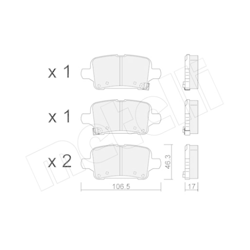 Bremsbelagsatz Scheibenbremse Metelli 22-1180-0 für Opel Vauxhall Hinterachse