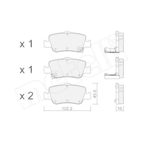 Bremsbelagsatz Scheibenbremse Metelli 22-0796-0 für Toyota Hinterachse