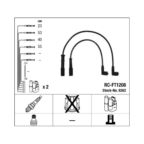 Zündleitungssatz Ngk 9262 für Alfa Romeo Fiat Lancia Alfarome/fiat/lanci Ferrari