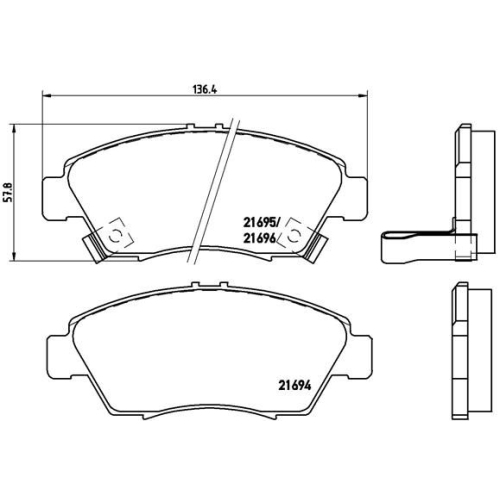 Bremsbelagsatz Scheibenbremse Brembo P28023 Prime Line für Honda Isuzu Nissan