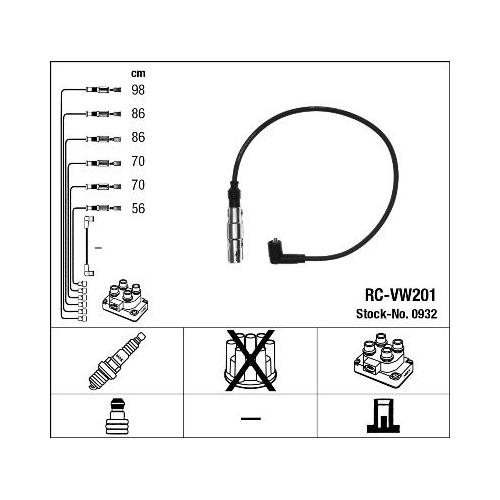 Zündleitungssatz Ngk 0932 für Audi Seat Skoda VW Lamborghini Bentley