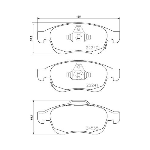 Bremsbelagsatz Scheibenbremse Brembo P23165 Prime Line für Alfa Romeo Fiat Jeep