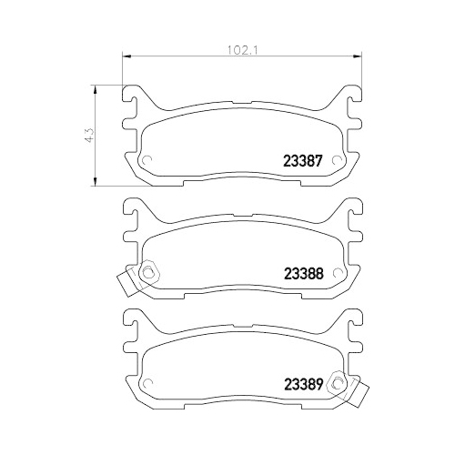 Bremsbelagsatz Scheibenbremse Hella Pagid 8DB 355 009-911 für Mazda Mitsubishi