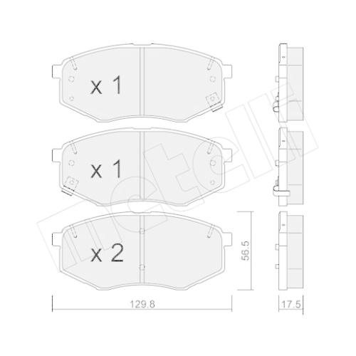 Bremsbelagsatz Scheibenbremse Metelli 22-0942-0 für Hyundai Vorderachse