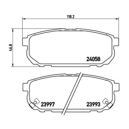 Bremsbelagsatz Scheibenbremse Brembo P30023 Prime Line für Kia Hinterachse