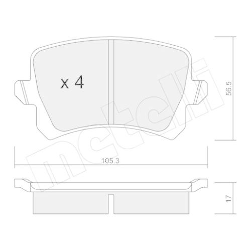 Bremsbelagsatz Scheibenbremse Metelli 22-0806-0 für Audi Seat VW Hinterachse