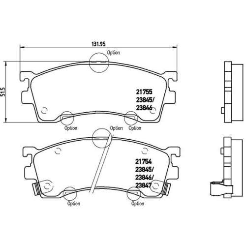 Bremsbelagsatz Scheibenbremse Brembo P49023 Prime Line für Ford Mazda Mitsubishi