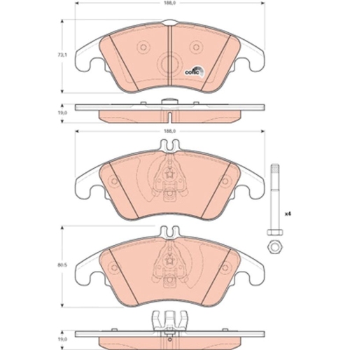 Bremsbelagsatz Scheibenbremse Trw GDB1737 Cotec für Mercedes Benz Mercedes Benz