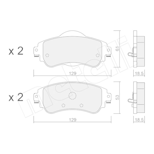 Bremsbelagsatz Scheibenbremse Metelli 22-0949-0 für Citroën Vorderachse