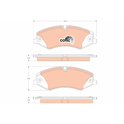 Bremsbelagsatz Scheibenbremse Trw GDB1825 Cotec für Land Rover Vorderachse