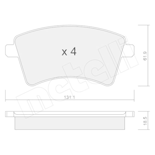 Bremsbelagsatz Scheibenbremse Metelli 22-0812-0 für Mercedes Benz Mercedes Benz