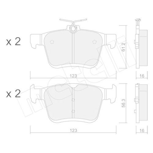 Bremsbelagsatz Scheibenbremse Metelli 22-0951-0 für Audi Seat VW Hinterachse