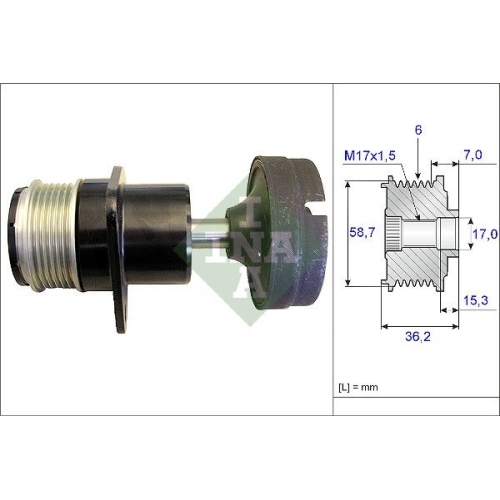 Generatorfreilauf Ina 535 0157 10 für Ford