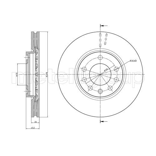 Metelli 2X Bremsscheibe Vorderachse für Opel