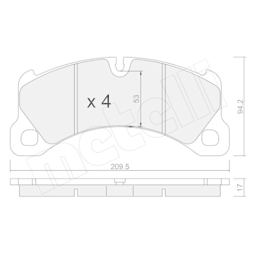 Bremsbelagsatz Scheibenbremse Metelli 22-0956-0 für Porsche VW Vorderachse