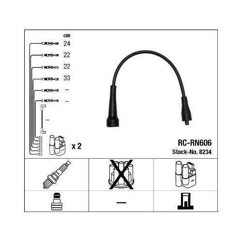 Zündleitungssatz Ngk 8234 für Renault Dacia