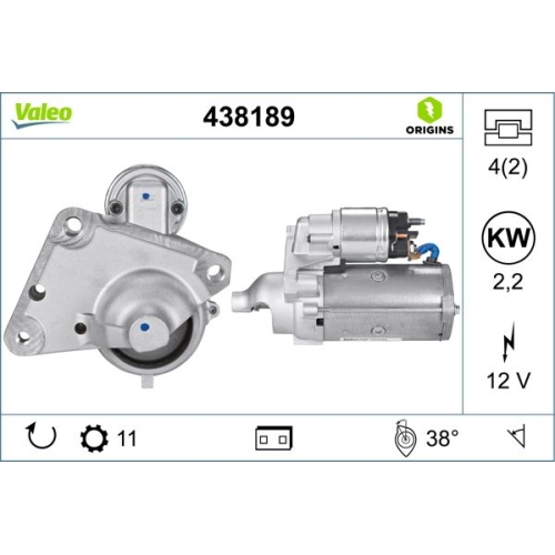 Starter Valeo 438189 Valeo Origins New Oe Technologie für Citroën Opel Peugeot