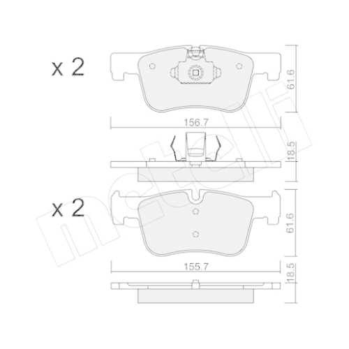 Bremsbelagsatz Scheibenbremse Metelli 22-0960-0 für Bmw Vorderachse