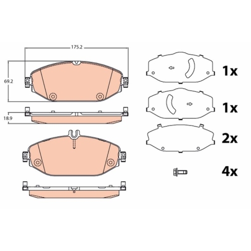 Bremsbelagsatz Scheibenbremse Trw GDB2097 für Mercedes Benz Mercedes Benz