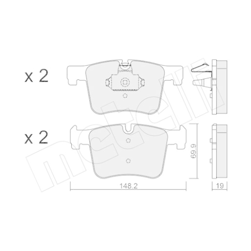 Bremsbelagsatz Scheibenbremse Metelli 22-0961-0 für Bmw Vorderachse