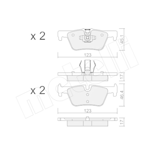 Bremsbelagsatz Scheibenbremse Metelli 22-0962-0 für Bmw Hinterachse