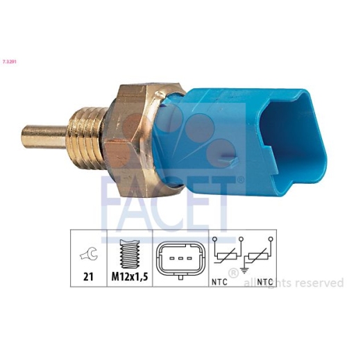 Sensor Kühlmitteltemperatur Facet 7.3291 Made In Italy - Oe Equivalent für Fiat