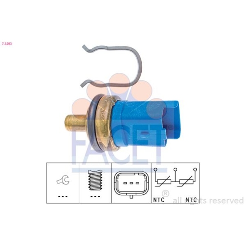 Sensor Kühlmitteltemperatur Facet 7.3293 Made In Italy - Oe Equivalent für Fiat