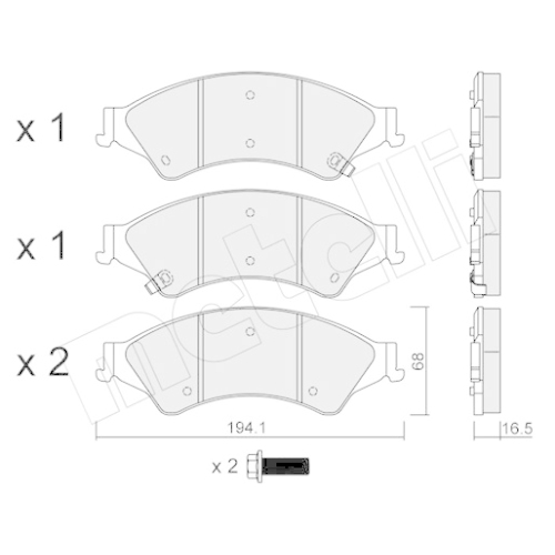 Bremsbelagsatz Scheibenbremse Metelli 22-0971-0 für Ford Mazda Vorderachse