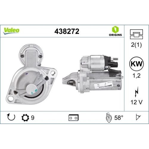 Starter Valeo 438272 Valeo Origins New O.e. Technologie für Bmw Bmw (brilliance)