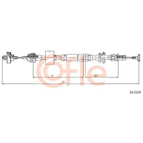 Seilzug Kupplungsbetätigung Cofle 10.3159 für Seat VW Vag