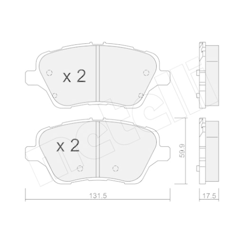 Bremsbelagsatz Scheibenbremse Metelli 22-0976-0 für Ford Vorderachse