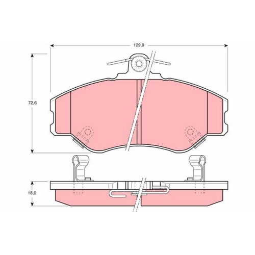 Bremsbelagsatz Scheibenbremse Trw GDB3089 für Hyundai Vorderachse