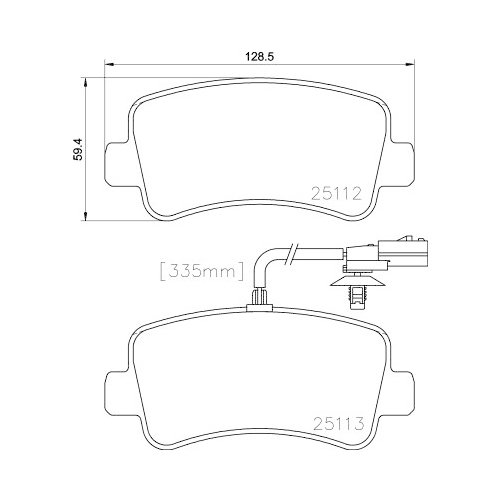 Bremsbelagsatz Scheibenbremse Hella Pagid 8DB 355 015-301 für Nissan Opel