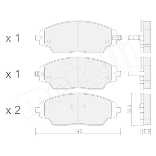 Bremsbelagsatz Scheibenbremse Metelli 22-1008-0 für Chevrolet Vorderachse