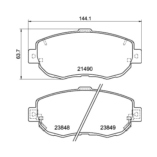 Bremsbelagsatz Scheibenbremse Hella Pagid 8DB 355 010-151 für Nissan Toyota