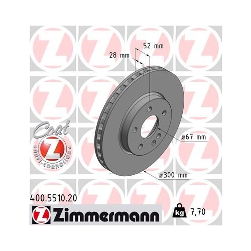 Zimmermann 2X Bremsscheibe Coat Z für Mercedes Benz