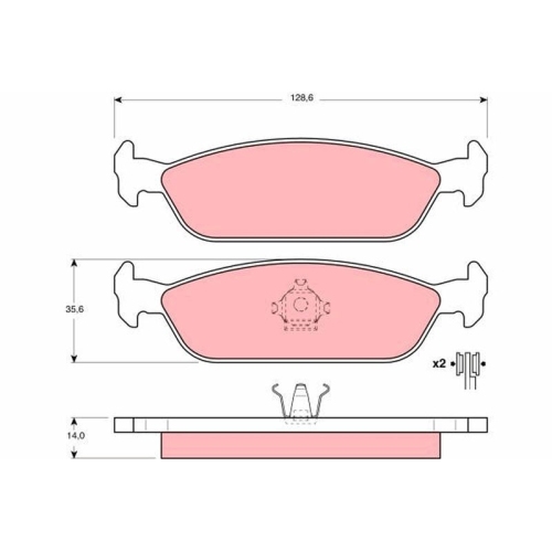 Bremsbelagsatz Scheibenbremse Trw GDB3112 für Daihatsu Hinterachse