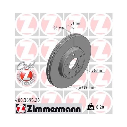 Zimmermann 2X Bremsscheibe Coat Z für Mercedes Benz