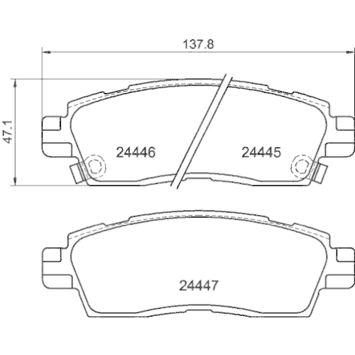 Bremsbelagsatz Scheibenbremse Hella Pagid 8DB 355 012-821 für Gmc Saab Chevrolet