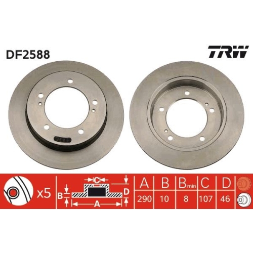 TRW 2X Bremsscheibe Vorderachse für Suzuki Santana