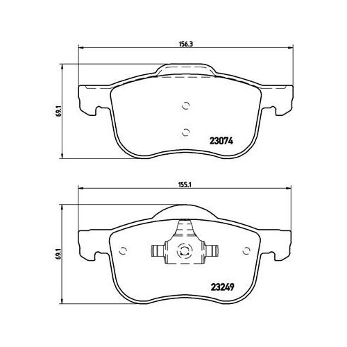 Bremsbelagsatz Scheibenbremse Brembo P86020 Prime Line für Volvo Vorderachse