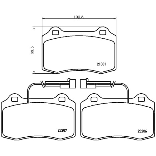 Bremsbelagsatz Scheibenbremse Hella Pagid 8DB 355 018-421 für Alfa Romeo Fiat