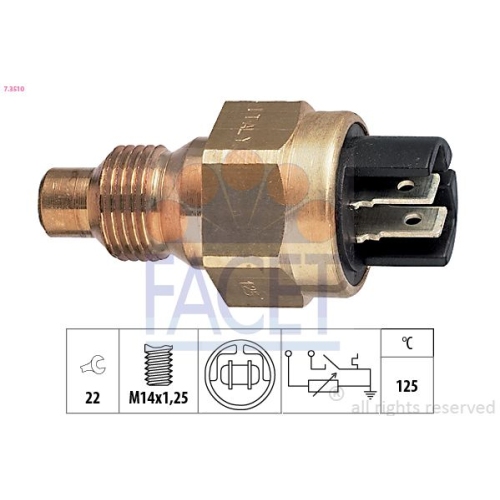 Sensor Kühlmitteltemperatur Facet 7.3510 Made In Italy - Oe Equivalent für