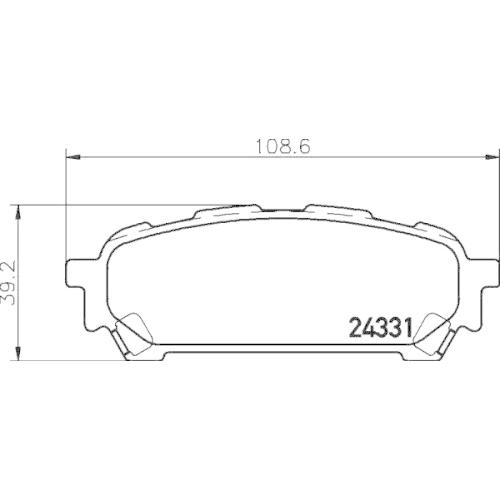 Bremsbelagsatz Scheibenbremse Hella Pagid 8DB 355 012-311 für Subaru Hinterachse