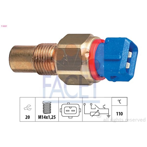 Sensor Kühlmitteltemperatur Facet 7.3521 Made In Italy - Oe Equivalent für