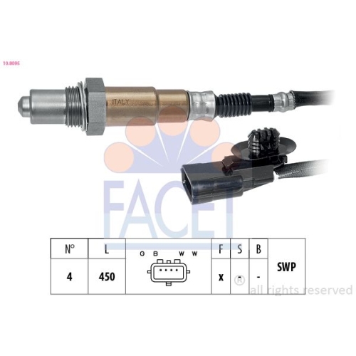 Lambdasonde Facet 10.8095 Made In Italy - Oe Equivalent für Lada Nissan Renault